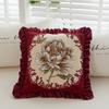 Ruffle Bed Cushion, Flower Ruffle Light Luxury Pillow, Cute