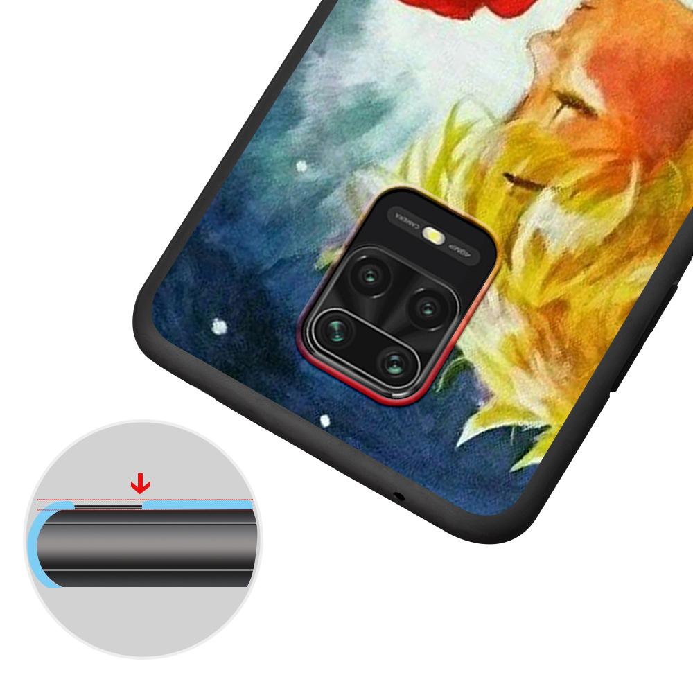 Little Prince Anime Space Case for Xiaomi Redmi Note 9S 9 8 10 11 Pro 9C 9A 7 8T 7A 8A 10S 11T 11E 9T Black Silicone Phone Cover