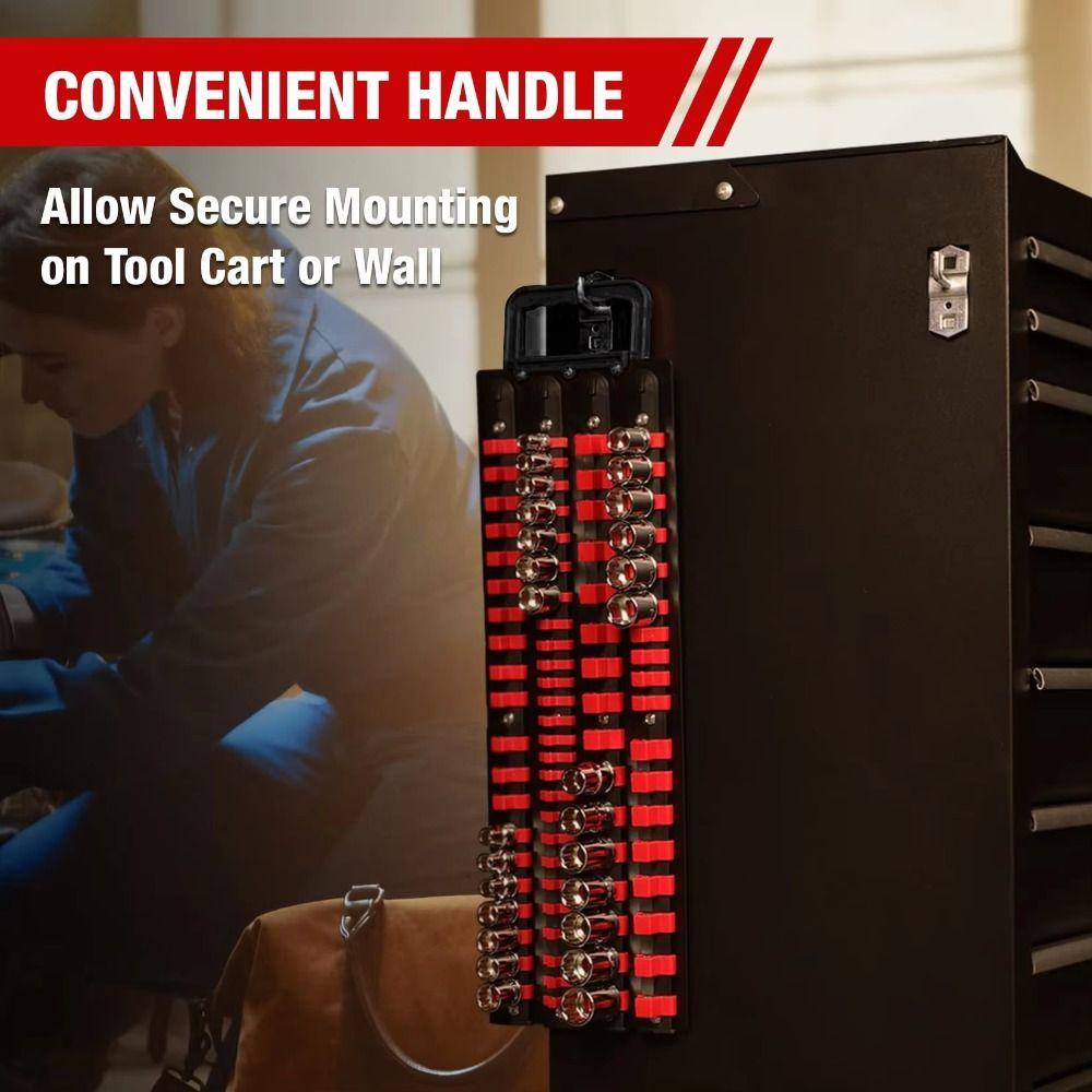 Secure Outlet Design Socket Holder 1/4 3/8 1/2 Best Socket Storage Organizer  Heavy Duty