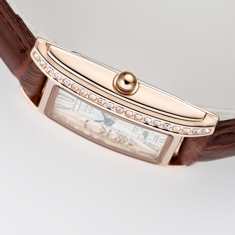 Zegarek kwarcowy damski Gedi w stylu retro, mały kwadratowy z paskiem