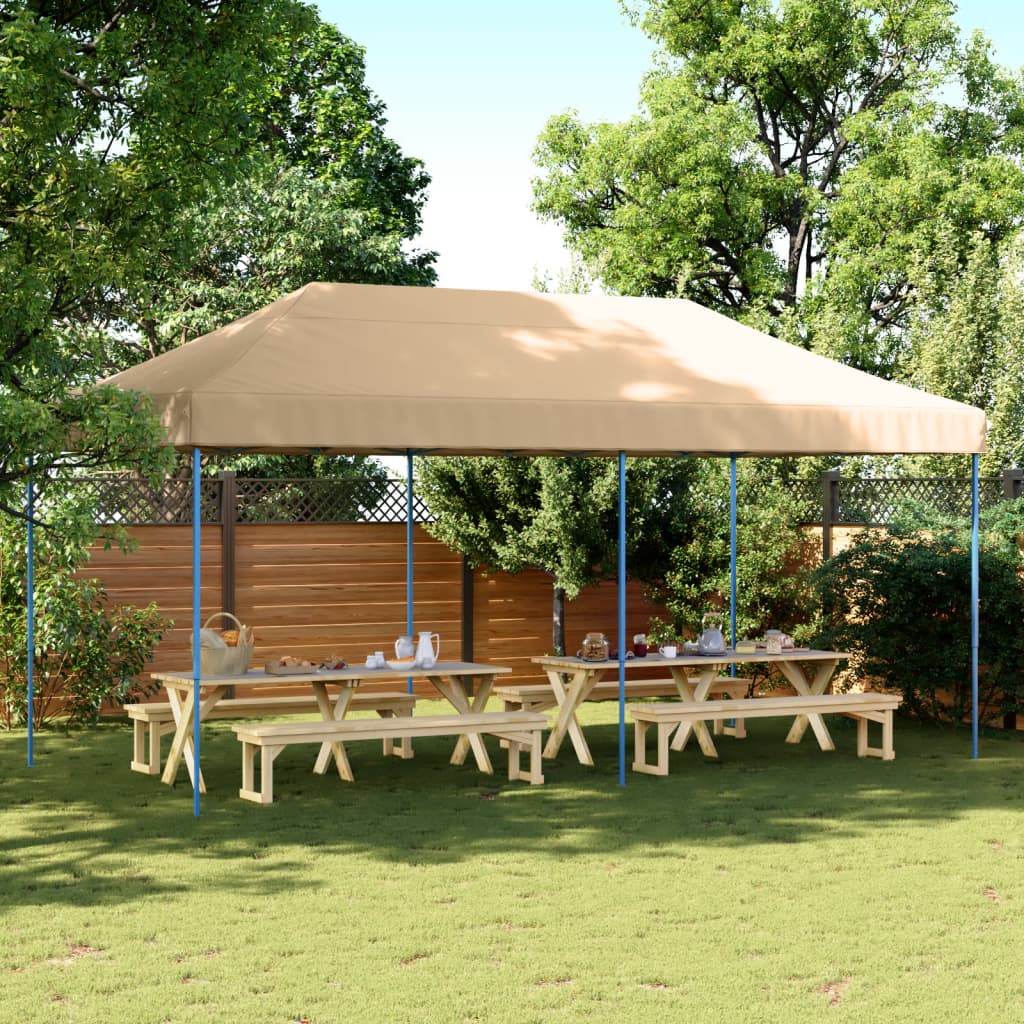 Vidaxl Składany Namiot Imprezowy Typu Pop-Up, Beżowy, 580X292X315 Cm