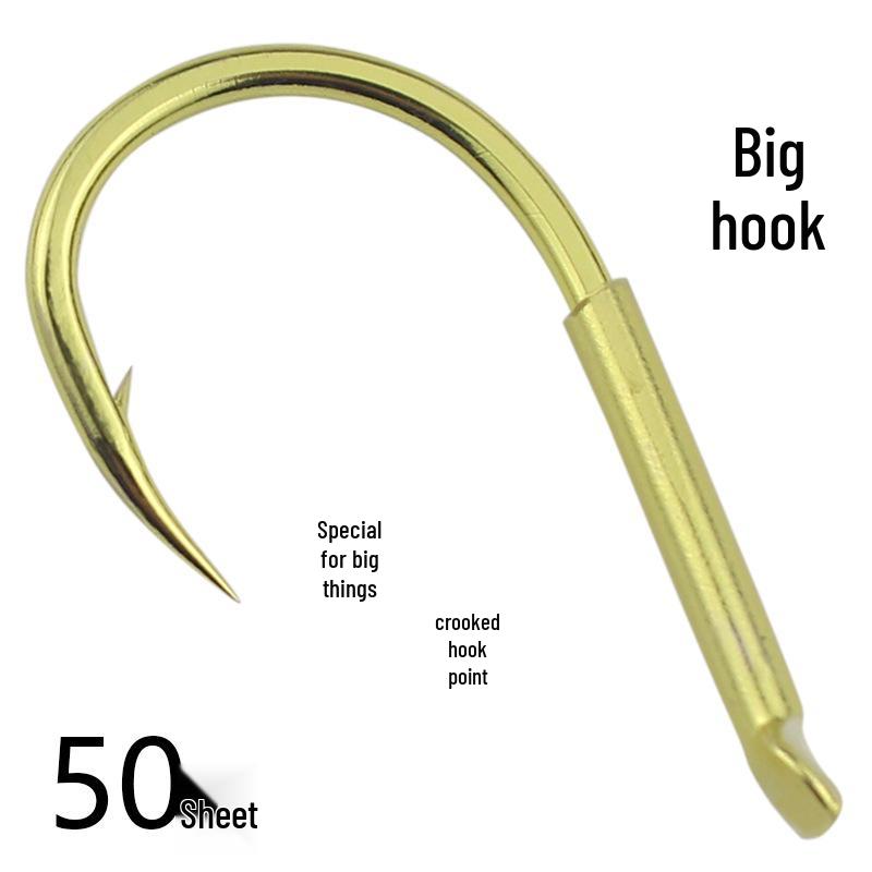 

Ultra-Light Bluefish Bead Chinu Hook for Carp and Big Game Fishing (Bulk Offset, Golden) Size 7