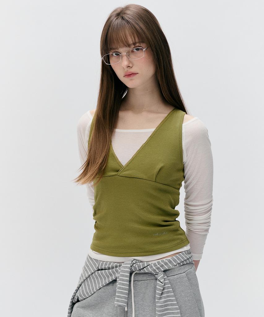 ROLAROLA Nubasic Layered Sleeveless Set Wh+Ol