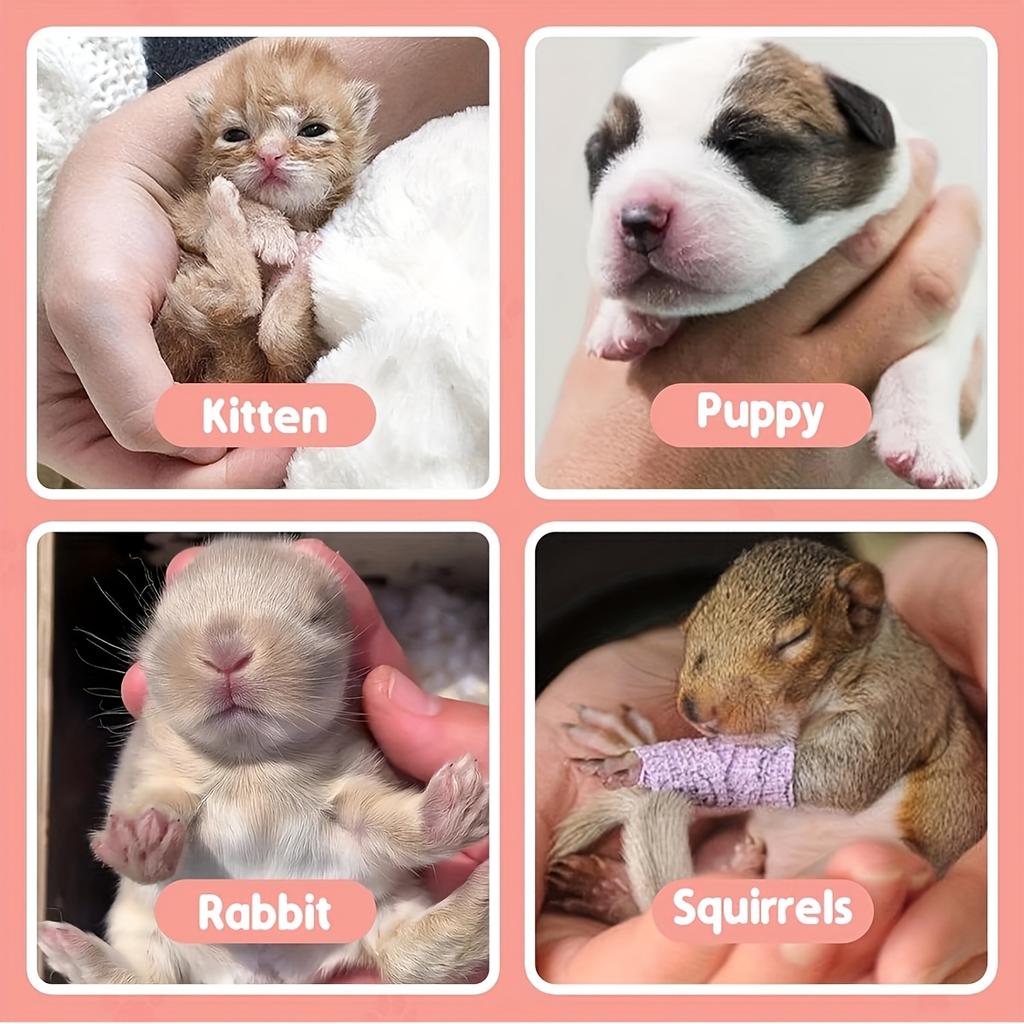 Pet Feeding Nipple Set, Suitable for Kittens and Puppies, Small Animals, Pets and Wild Animals Silicone Feeding Nipples