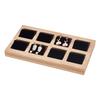 1set 8-Grid Wood Earring Display Board with Velvet Findings Rectangle Black Finish Product: 21x12x2.7cm About 9pcs/set