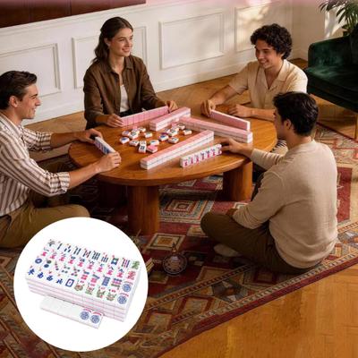 166Pcs 30MM Mini American Mahjong Tiles with 2 Dice, 4 Layer Engraved Mahjong Tiles Set, Mah Jongg Tabletop Game Tiles for Travel, Family Night