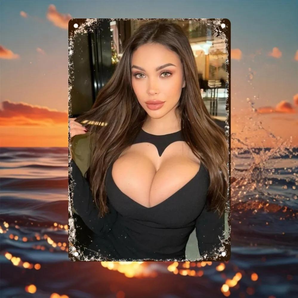 Heart Metal Wall Art Decor - 7.9x11.9 Inch 2D Love Design Durable Easy To Hang Home Bedroom Cafe Office Bar Gift