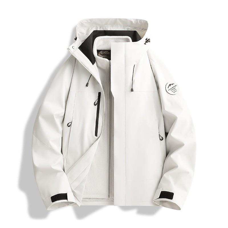 Men Women 3-in-1 Waterproof Windproof Hiking Jacket Outdoor Camping Mountaineering Coat