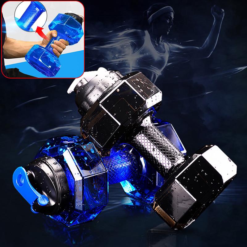 2.2L Láhev na vodu Sportovní posilovna Džbán Činka Činkovitý Tvar Cvičení Fitness Protein