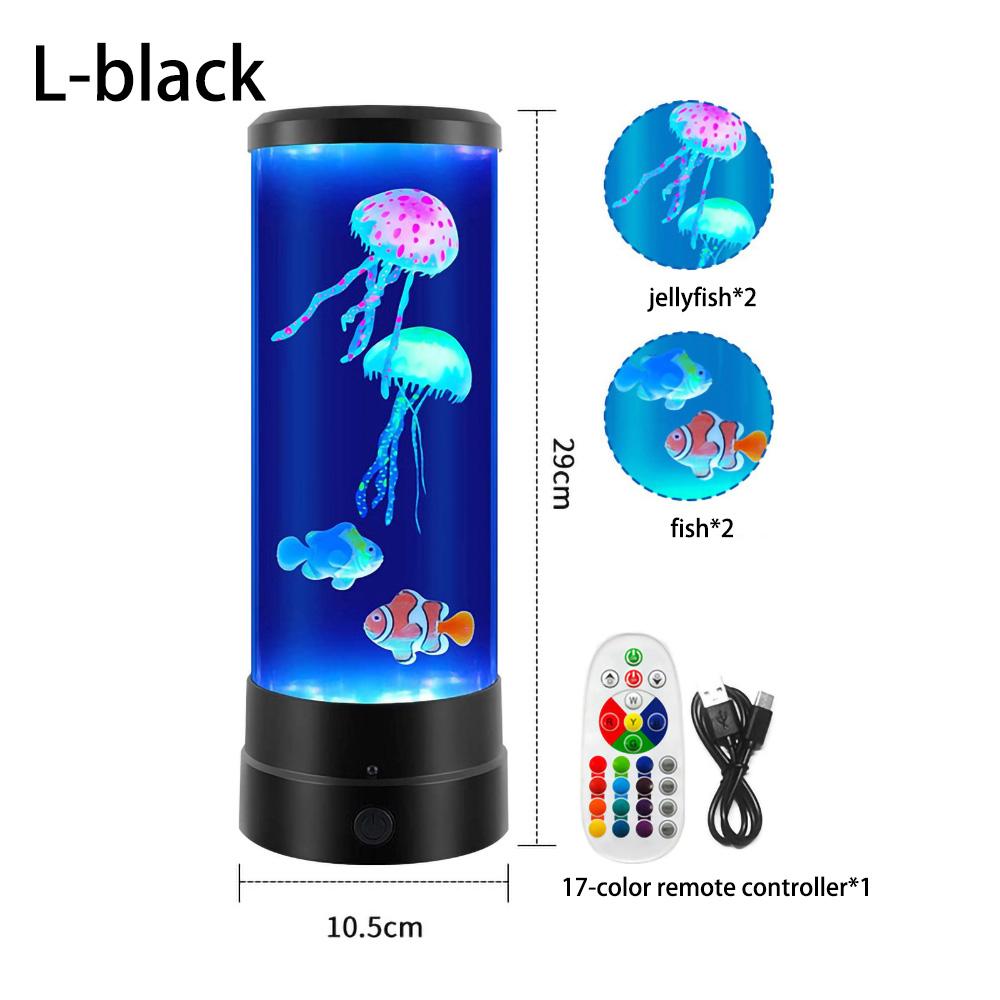 3 Sizes USB Charging Jellyfish Lamp LED Night Light Remote Control Color Changing Home Decoration Lights Aquarium Birthday Gift