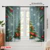 2pcs,2D Plane Printing Contemporary Curtains Christmas Tree Snow Ornaments_a Versatile Polyester Fabric (without Rod) Room Decor
