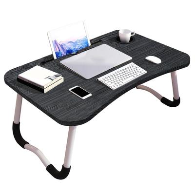 Bureau d'ordinateur portable pour enfants avec porte-gobelet Panneau de densité Table de lit pliable pour chambre à coucher domestique