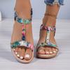Fashion Summer Women's Wedges Sandals New Rome Plus Size Elastic Band Open Toe Women's Sandals Outdoor Casual Platform Shoes for Women