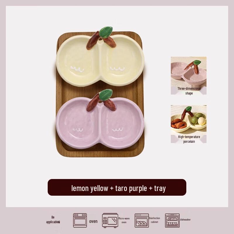 Nordic Ceramic Double-Compartment Dipping Dishes