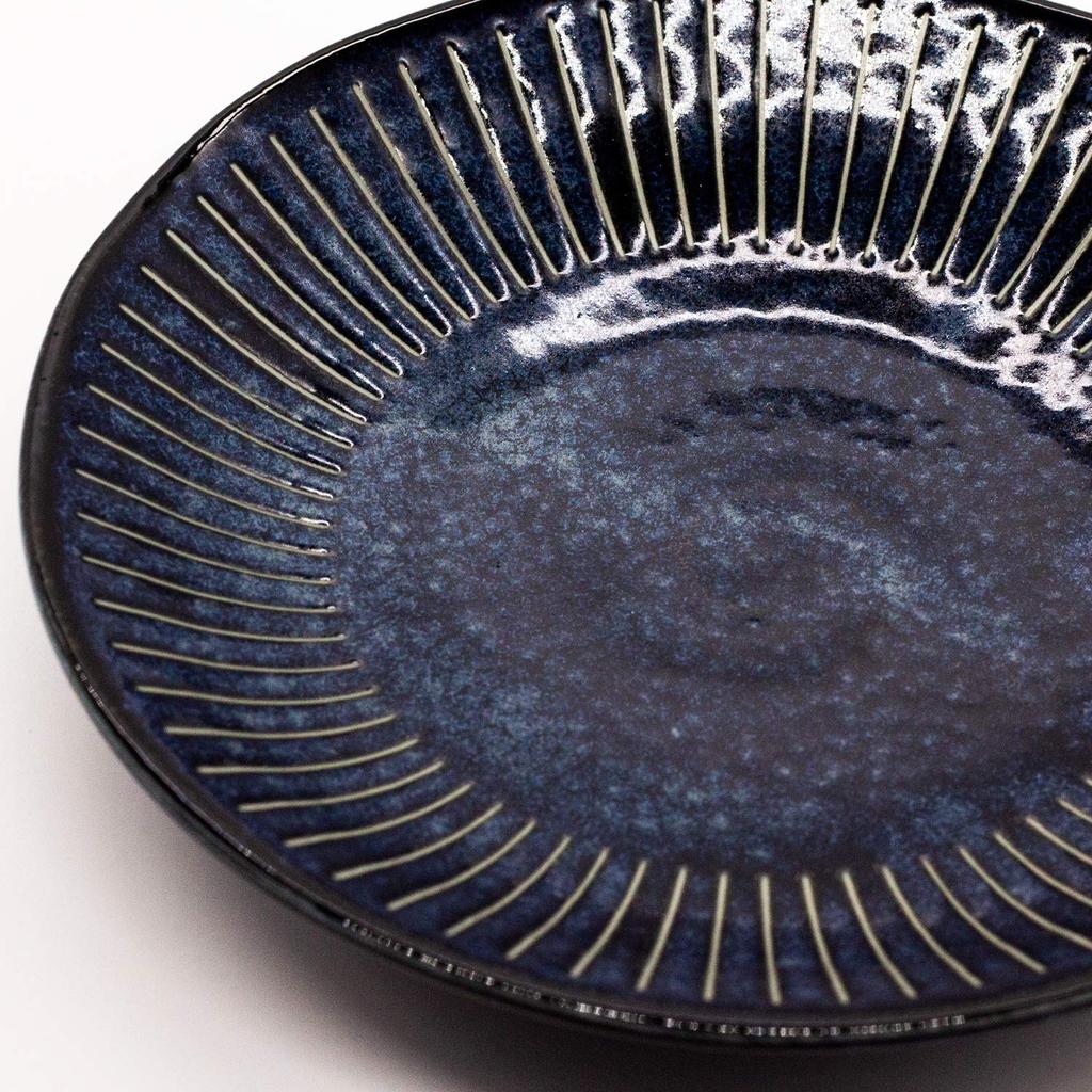 Mino Ware Lightweight Serving Diameter Set of Sea Made In Japan Plates, Approx. 17cm, 5, Blue, 506-11