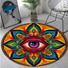 Psychedelic Eye  Circular Rug Office Decorative Carpet For Living Room Bedroom Door Mat Floor Rug Computer Chair Area Rug Viking Theme Decor