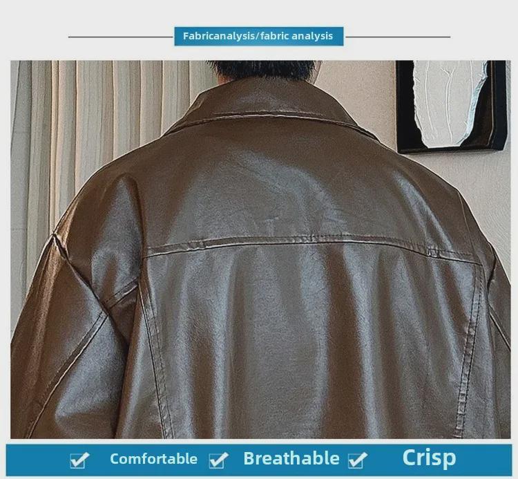 Unisex Retro Motorcycle-Style PU Leather Hip-Hop Jacket for Fall