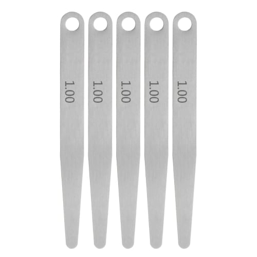 uxcell 5-Piece Gap Gauge, 1.0 mm Thickness Gauge, 65MN Steel, Metric Distance Measuring Tool, Single Blade