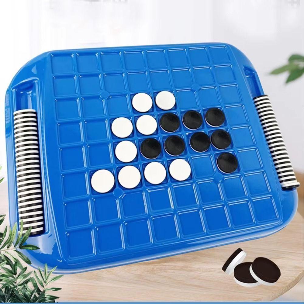 Interactive Touch Flip Black and White Chess Funny Design with Storage Bag Tabletop Board Games Thinking Reasoning Toy