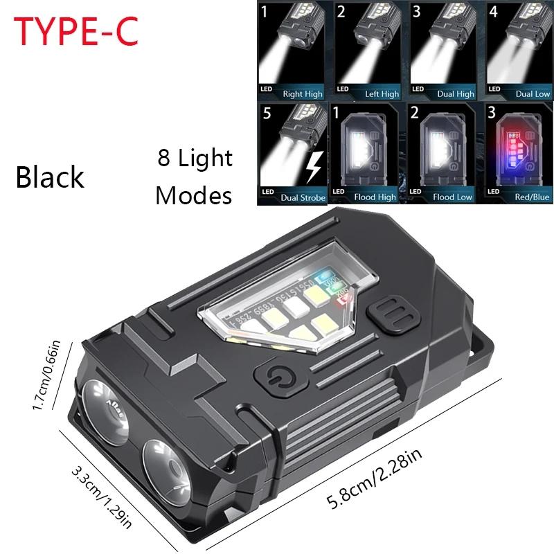 Multifunktions-Mini-EDC-LED-Taschenlampe Tragbares Schlüsselbundlicht MagneticTorch USB-aufladbare UV-Lampe Notfall-Campinglaterne