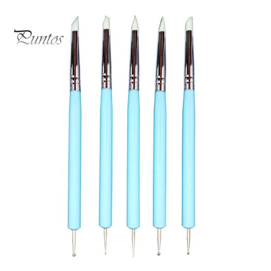 

5 шт. силиконовый инструмент для лепки из глины моделирование точечная керамика ремесло для DIY нейл-арт украшения торта синий