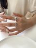 Korean Style Retro Love Heart Adjustable Open Ring for Women - Sweet Peach Heart Design