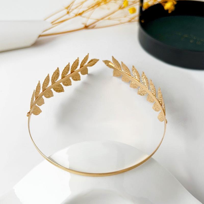 Bride Leaf Hairband Party Metal Leaf Hair Accessory Elegant Crown Headband Leaf Hairpin