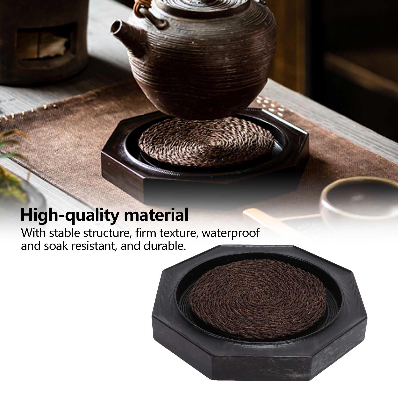 

Bamboo Tea Tray Teapot Mat Serving Tray Coaster Kitchen Tea Ceremony Accessories