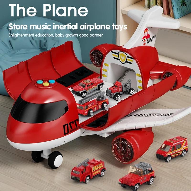 Toy Large Transport Cargo Airplane Inertia Passenger Plane 12/6stk Car Model Model Toy Simulation Light Music Toys for Boy Gift