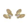 Elegant Butterfly Stud Earrings: Copper Alloy with S925 Silver Needle, Micro-Inlaid Design