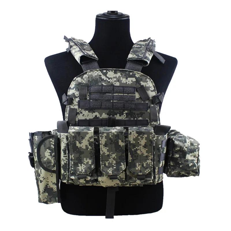 6094 Camouflage Tactical Vest Multi-Functional Plate Carrier Adjustable Combat Hunting Equipment for Men Outdoor Cycling