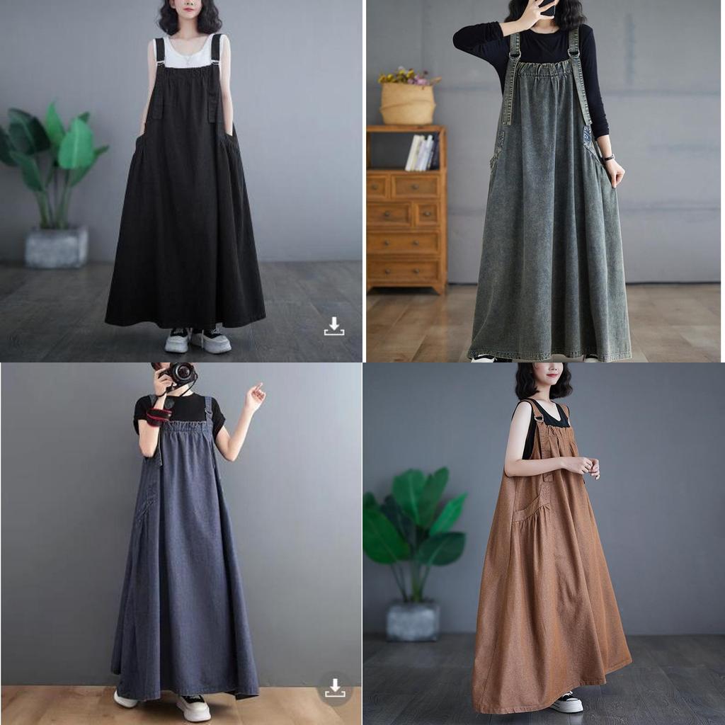 Denim Suspender Skirt For Women With High Waist And Flared Design For Spring Casual Wear