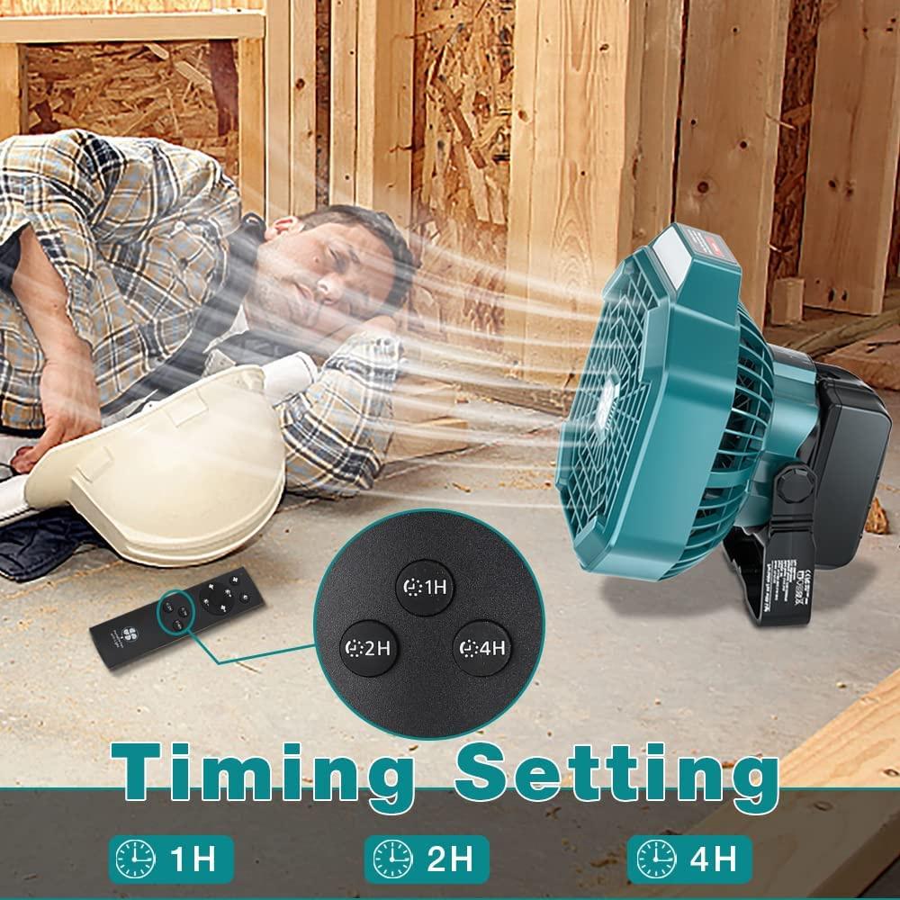 Newest Ceiling Fan with LED Light Fit For Makita 14.4V 18V Lithium Battery