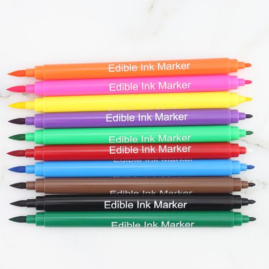 Baking Pen Strong Coloring Ability Health Double Head Design Edible Safety Baked Drawing Fondant Cookies Pigment Pen for Bakery