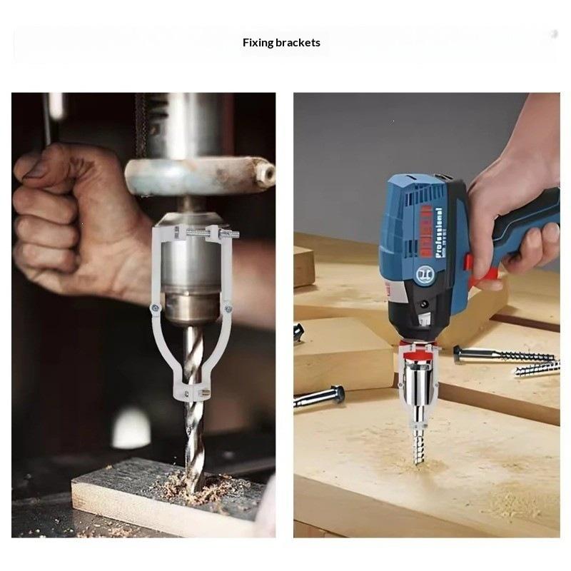 1Pcs Square Hole Drill Fixed Bracket Easy Installation And Disassembly For Woodworking Drill Bit Adapter