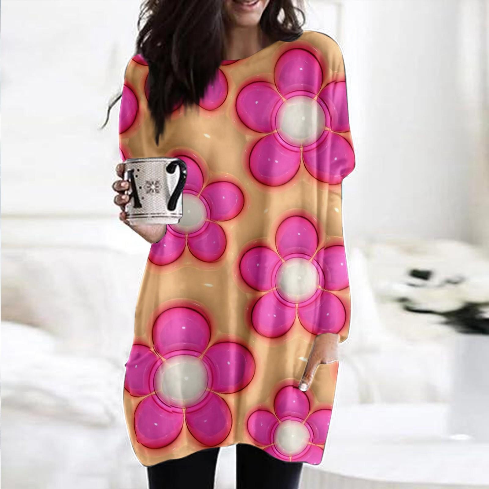 

Женский модный повседневный топ с длинным рукавом и круглым вырезом ко Дню святого Валентина с принтом в виде сердца M