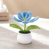 Knitting Tulip Flowers with Potted Cute Crochet Flower Fake Plant Party Gift Home Decor Tulip Woven Flower