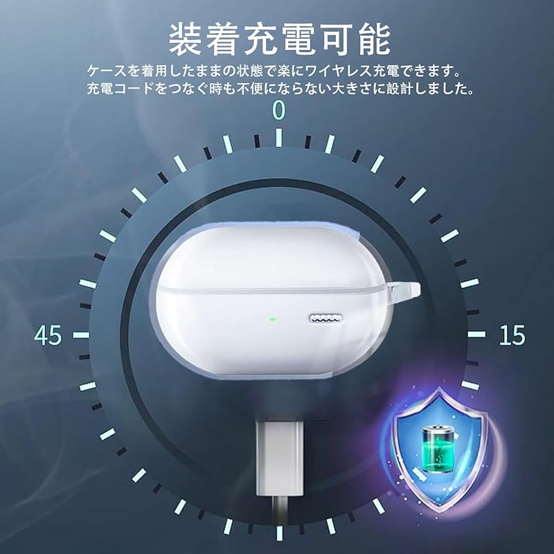 For SOUNDPEATS CC/SOUNDPEATS PearlClip Pro case Cover [HNWEIWEI] transparent TPU material (with carabiner + strap) ) silicon storage case convenience