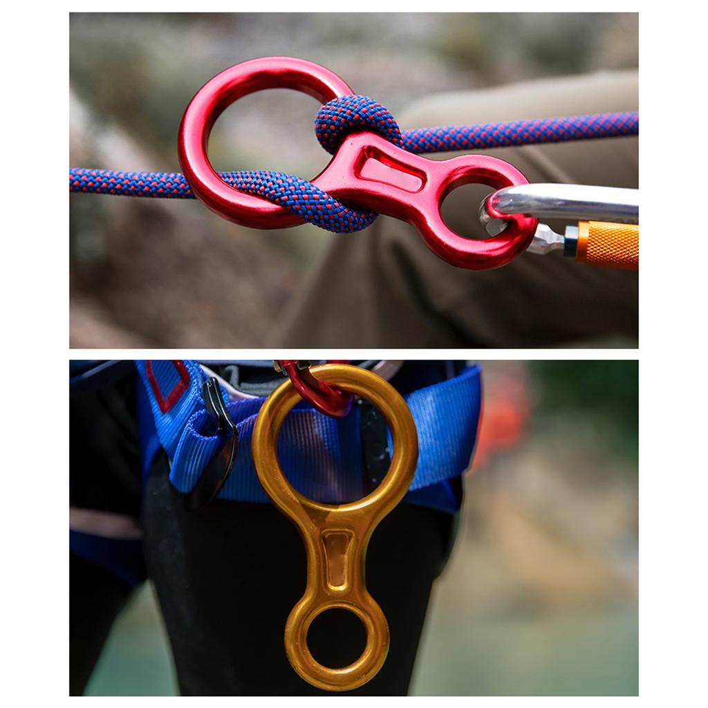 Heavy Duty 35KN Figure 8 Descender for Rock Climbing and Abseiling Technical Rope Work Aluminum Gear Outdoor Climbing