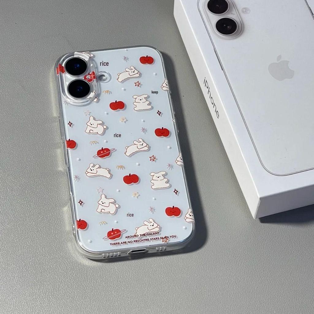 Apple Kanin Transparent Skal för iPhone 17, 17 Pro Max, 16, 15, 14, 13, 12 Pro, 11 - Kreativ Design med Precisa Utskärningar
