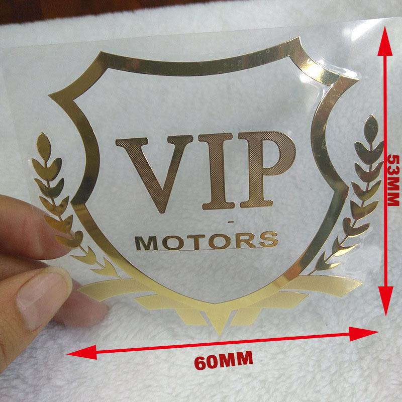 1pcs car sticker VIP MOTORS logo metal nickel  decal Reflective emblem Door Window Body Auto Decor DIY Car styling super sticker