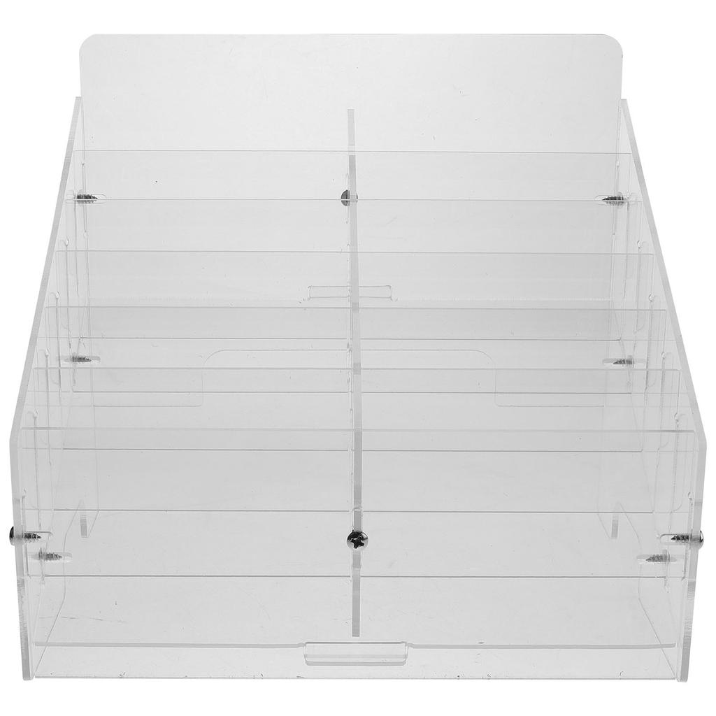 Multi-Compartment Phone Storage Box Acrylic Desktop Organizer For Office Meeting Room Business Card Holder Small Items Keeper