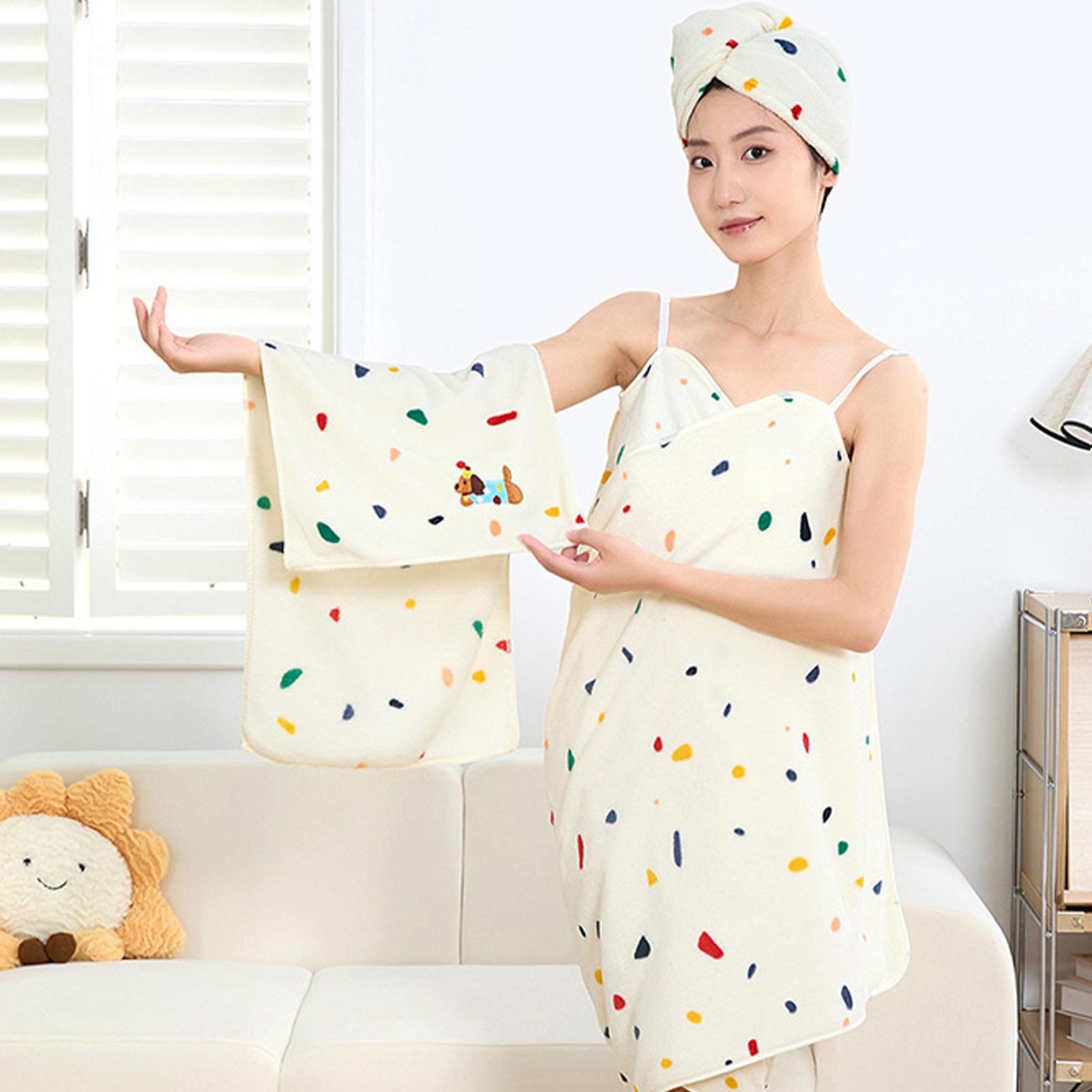 

Towel Wrap Oversized Wrap Bathrobe With Straps Bathing Robe Suspender Dress For Poolside Travel Living Room Bedroom Spa Bathroom CN