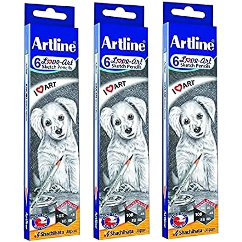 

Artline Love Art Ultra Dark Sketch Pencil Set|Lightweight With Comfortable Grip|Pencil Set For Drawing|Shading|Safe Penc 118 чёрный