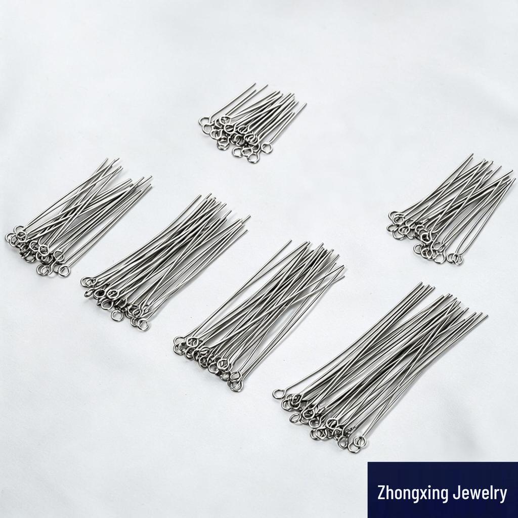 9-Shaped Earring Pins in Steel Color - 304 Stainless Steel DIY Jewelry Accessories