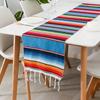 Mexican Serape Table Runner Cotton Colorful Striped Mexican Dining Table Decoration For Cinco De Mayo Fiesta Party Wedding