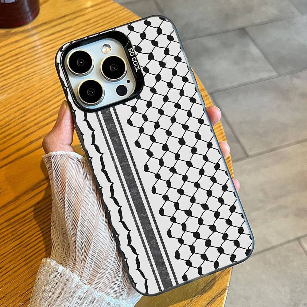 P-Palestinian HattA Head-Band Pattern Phone Case For iPhone 16 17 15 14 12 13 Pro Max Black Candy Matte Shockproof Cover