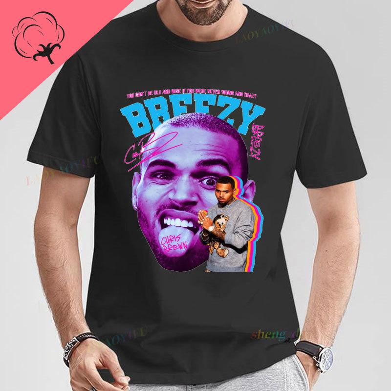 

Chris Brown Breezy Graphic TShirts Unisex Women Rapper Harajuku Short Sleeve Oneck Streetwear Fans Gift T Shirt Cotton Clothes S
