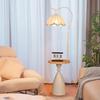 Cream Floor Lamp with Storage: Sofa-Side Coffee Table & Bedside Decor
