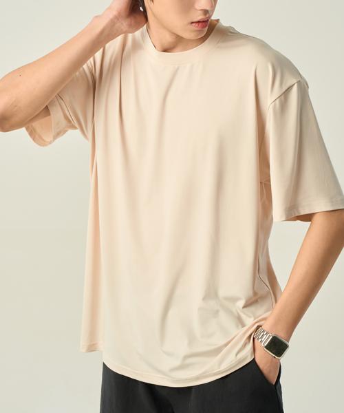 KOLEAT [4Colors] Ice Cooling Summer Refrigerator Plain Short Sleeve [Men] Oversized Short Sleeve T-Shirt Ver.
